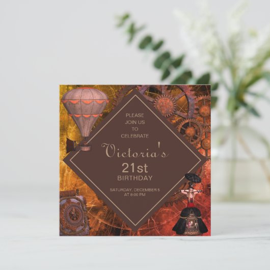 Industriële  Verjaardagsuitnodiging Kaart (Staand voorkant)