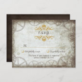 Industriële Vintage Steampunk Bruiloft Uitnodiging Briefkaart (Voorkant / Achterkant)