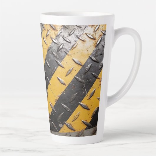 Industriële-Waarschuwingsstrepen Latte Mok (Rechts)