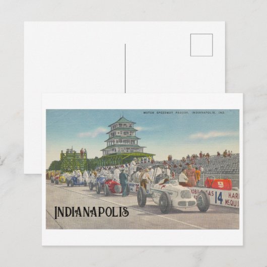  Indy 500 Speedway, Indianapolis Briefkaart (Voorkant / Achterkant)