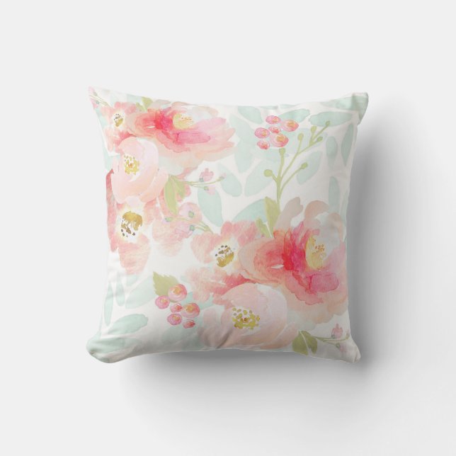 Indy Bloom Pink Plush Pillow Kussen (Voorkant)