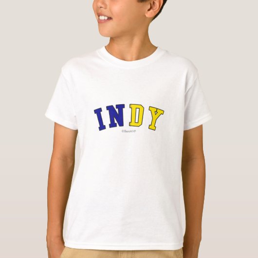 Indy in Indiana vlag kleuren T-shirt (Voorkant)