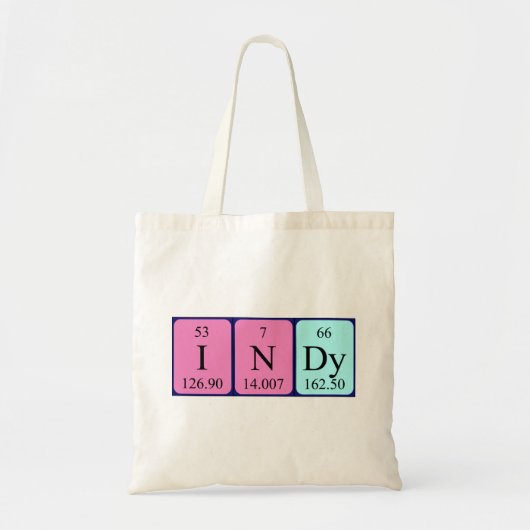 Indy periodieke table name canvas tas (Voorkant)
