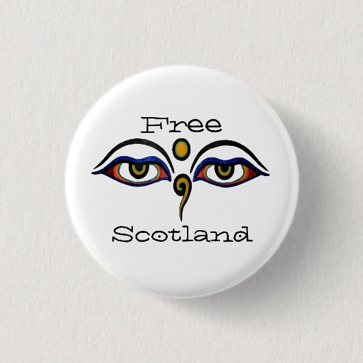 Indy Scotland Buddha Eyes Art Button Badge (Voorkant)