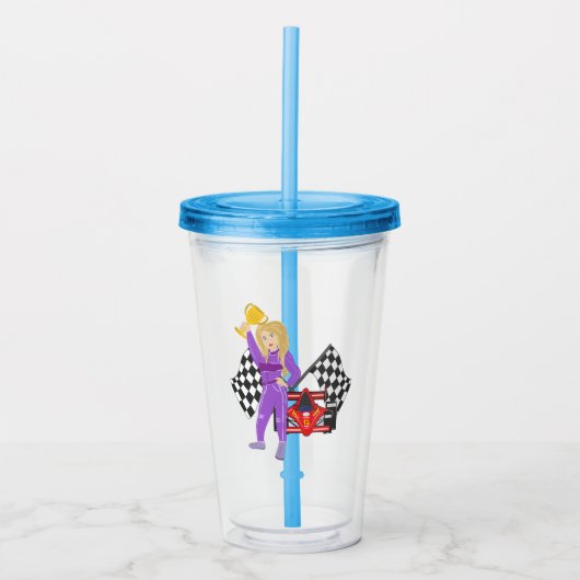 Indycar Race Chick Acryl Drinkbeker (Voorkant)