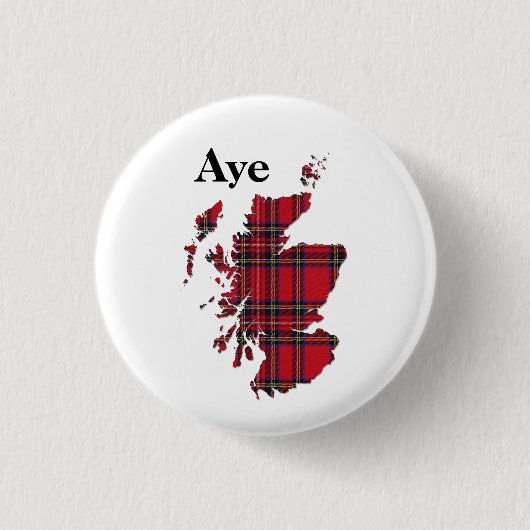 #indyref Tartan Aye Scotland Pinback Ronde Button 3,2 Cm (Voorkant)