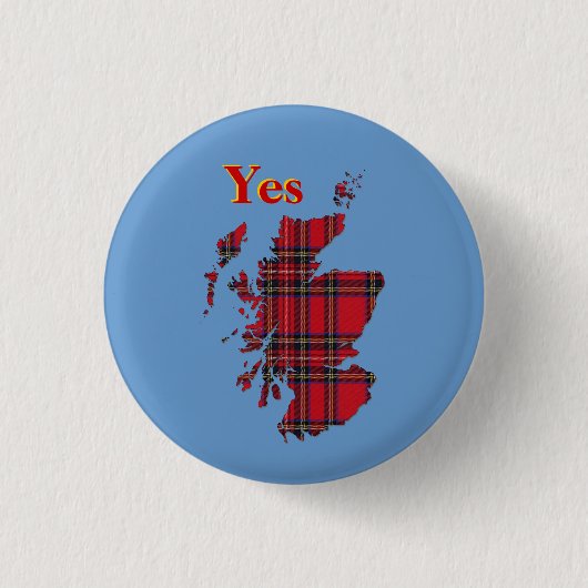 #indyref Tartan Yes Scotland Pinback Ronde Button 3,2 Cm (Voorkant)