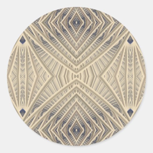 Ineengedraaid geometrisch patroon ronde sticker (Voorkant)