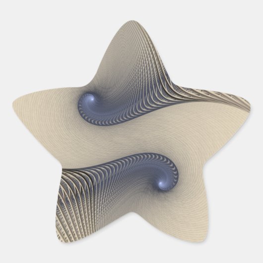 Ineengedraaide Blauwe Abstracte Spiraal Ster Sticker (Voorkant)