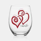 Ineengedraaide harten ontwerp Stemless wijnglas Wijnglas Zonder Voet (Voorkant)