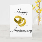 Ineengeschakelde Trouwringen - Gegraveerde aangepa Kaart (Gele Bloem)