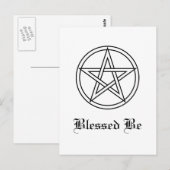 Ineengestrengeld wit pentakel briefkaart (Voorkant / Achterkant)