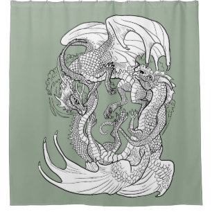 Ineengestrengelde Draken Douchegordijn