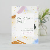 Ineengestrengelde folie save the date kaart (Staand Voorkant)