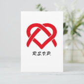 Ineengestrengelde Harten Bevestiging RSVP Kaartje (Staand voorkant)