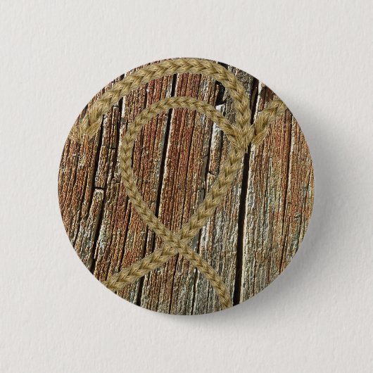 Ineengestrengelde harten verwarde kabel ronde button 5,7 cm (Voorkant)