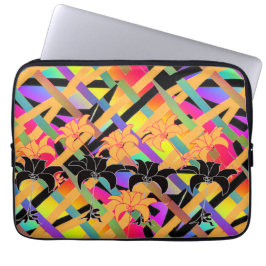 Ineengevlochten Bloemmotief Laptop Sleeve