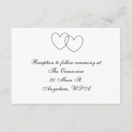 "Ineengrijpende Harten" Ontvangstkaarten Informatiekaartje