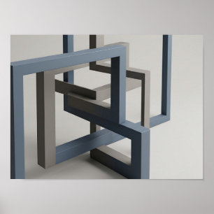 Ineengrijpende Rechthoekige Frames Optische Geomet Poster