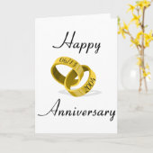 Ineengrijpende Ringen - Gegraveerde aangepaste Tro Kaart (Gele Bloem)