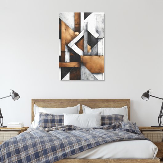 Ineengrijpende structuren canvas afdruk (Insitu (Slaapkamer))