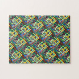Ineengrijpende Vierkanten Abstract Legpuzzel