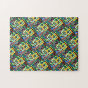 Ineengrijpende Vierkanten Abstract Legpuzzel