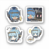 Ineffa Genshin Impact 4 stuks stickerblad Sticker (Voorkant)