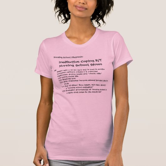 Ineffectief koperen R/T stress op verpleegschool T-shirt (Voorkant)