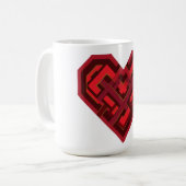 Ineinander Gevlochten Hart van Liefde Koffiemok (Voorkant links)