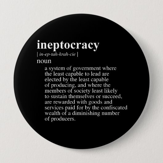Ineptocracy Definition.png Ronde Button 4,0 Cm (Voorkant)
