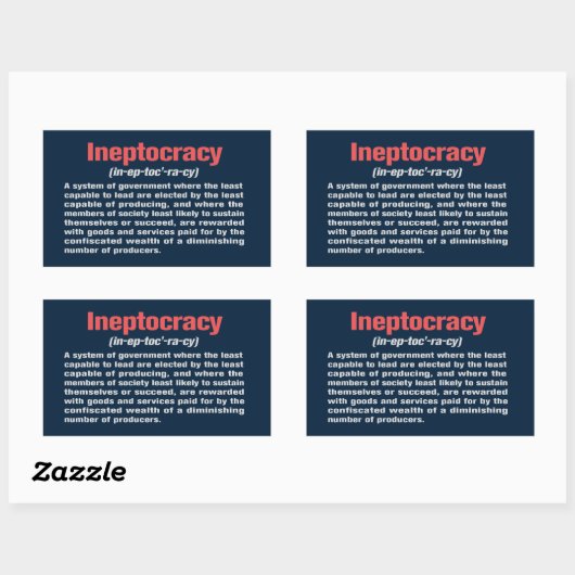 Ineptocracy Definition-Sticker Rechthoekige Sticker (Vel)