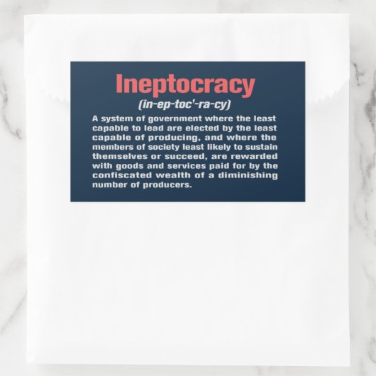 Ineptocracy Definition-Sticker Rechthoekige Sticker (Tas)