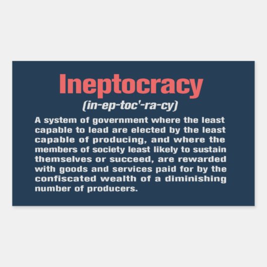 Ineptocracy Definition-Sticker Rechthoekige Sticker (Voorkant)