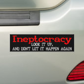 Ineptocratie bumpersticker (Op auto)