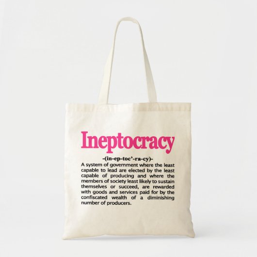 Ineptocratie-definitietas Tote Bag (Voorkant)