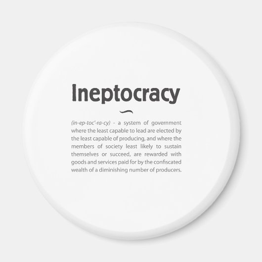 Ineptocratie gedefinieerd magneet (Voorkant)