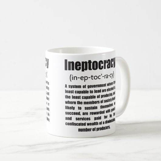 Ineptocratie Koffiemok (Voorkant rechts)