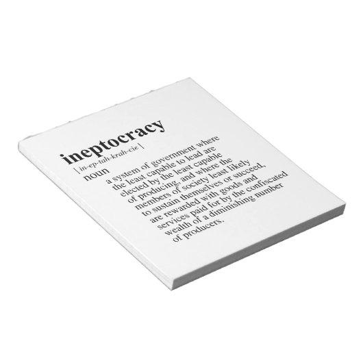 INEPTOCRATIE NOTITIEBLOK (Schuin)