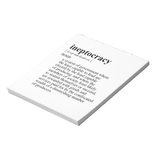 INEPTOCRATIE NOTITIEBLOK (Linkerzijde)