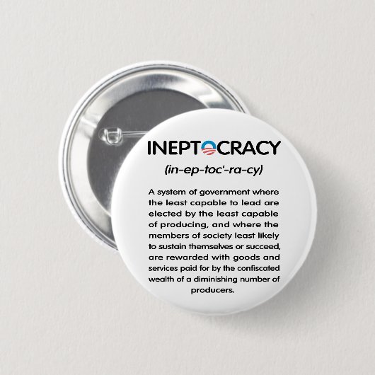 Ineptocratie Ronde Button 5,7 Cm (Voorkant /achterkant)