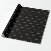 Ines gold Design Lettering Geschenkpapier Cadeaupapier (Uitgerold)