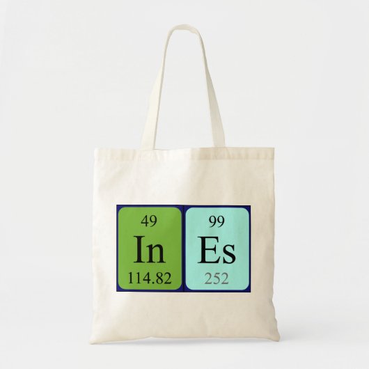 Ines periodieke lijstnaam canvas tas (Voorkant)