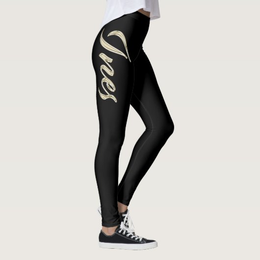 Ines white gold Handwriting Hose Leggings (Rechts)