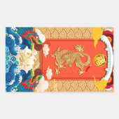 inese Nieuwjaar van de draak 2024 Fu ideogram Rechthoekige Sticker (Voorkant)