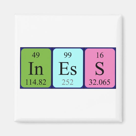 Iness periodieke lijstnaam magnet (Voorkant)