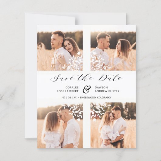 Inexpensive 4 Photos Collage Minimalist Branches (Voorkant)