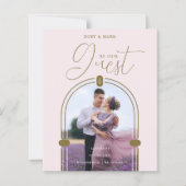 Inexpensive Romantic Pink Arch Photo & Initials QR (Voorkant)