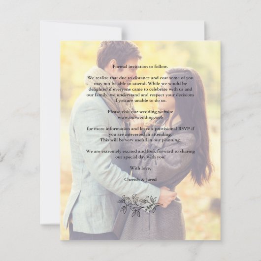 Inexpensive Wedding 4 Photos Collage Branches (Achterkant)