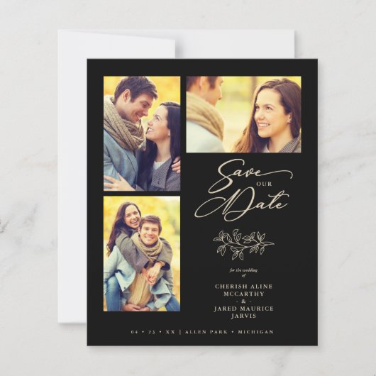 Inexpensive Wedding 4 Photos Collage Branches (Voorkant)